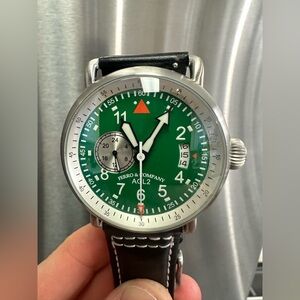 Ferro & Company Agl-2 Green Dial Watch Automatic. Plus 3 straps.